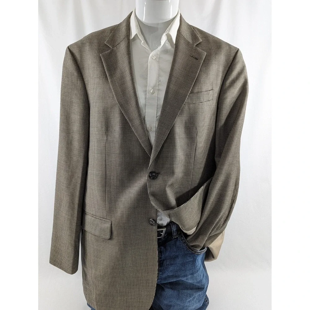 Stafford Blazer Sport Coat Two‎ Button Jacket Wool Size 42L (46